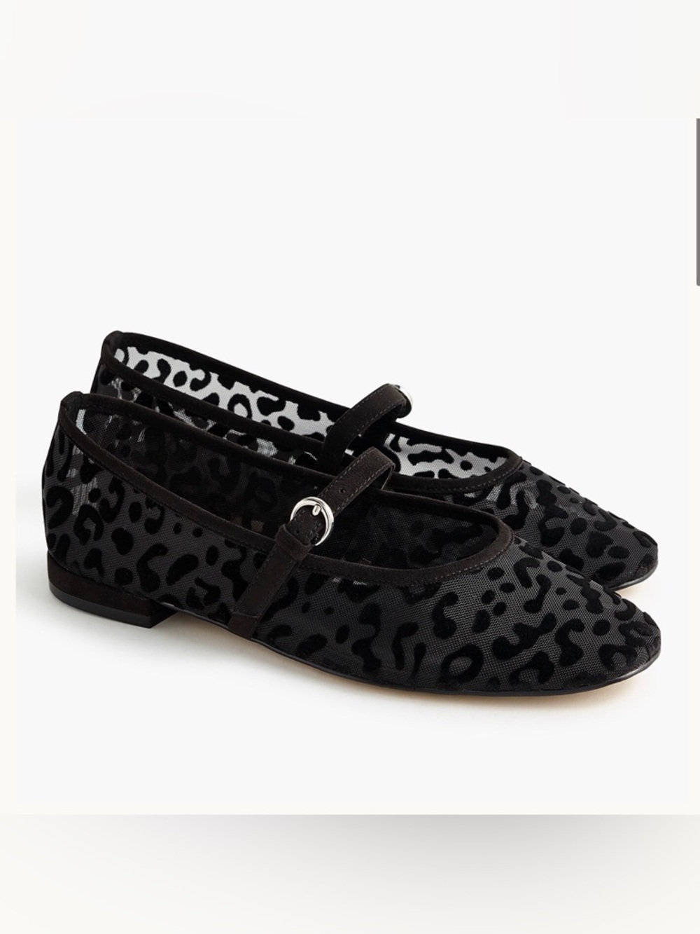 J‎ CREW FACTORY SIZE 9.5 Leopard mesh Mary Jane flats CO920